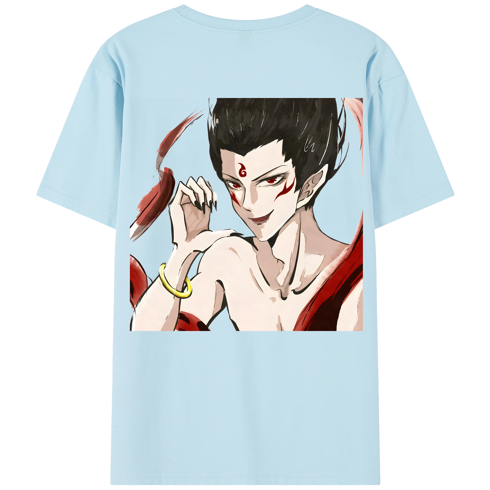 （画像用） Ne Zha 2 ナタ 魔童の大暴れ 綿100％半袖Tシャツ（背面プリント）